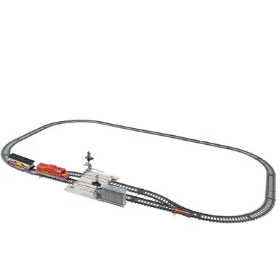 Set de joaca tren de marfa cu trecere la nivel Power Train World