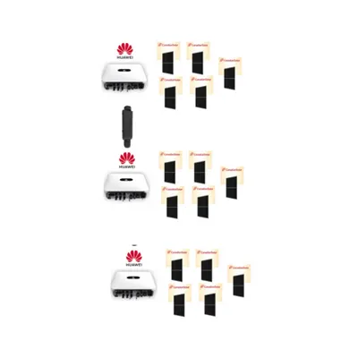 Kit Fotovoltaic Extins 6.6kW cu 3 Invertoare Huawei, 15 Panouri Canadian Solar si Dongle de Sincronizare