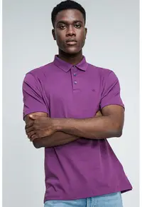 Tricou polo din bumbac cu monograma brodata discreta
