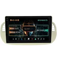 Navigatie 2K Fiat 500 (2007-2014), Android, S-Quadcore 4GB RAM + 64GB ROM, 9.5 Inch - AD-BGS90042K+AD-BGRKIT362V2