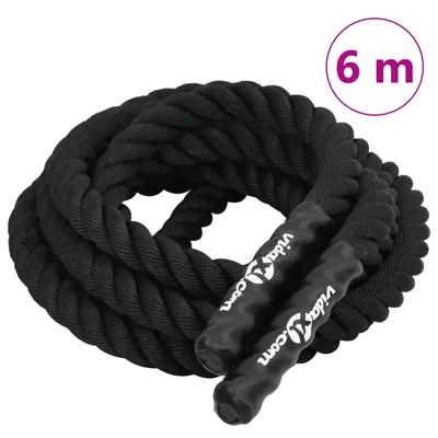 vidaXL Frânghie de luptă neagră 6 m 4,5 kg poliester
