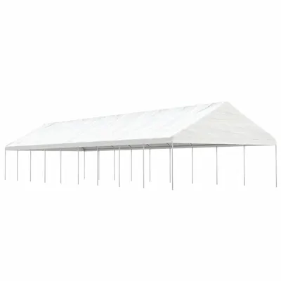 vidaXL Foișor cu acoperiș, alb, 20,07x5,88x3,75 m, polietilenă