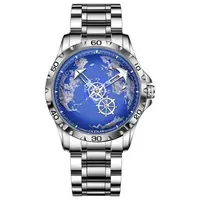 Ceas Automatic Glenaw Navigator Silver Blue - Mecanic, Cadran Albastru, Curea Otel Inoxidabil, 43mm, Luminous, 3ATM