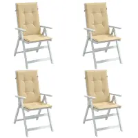 vidaXL Perne scaun cu spătar înalt 4 buc. melanj bej 120x50x4cm textil