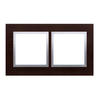 Rama dubla de lemn IP20/IP44(a se folosi cu DUN1 pentru IP44), wenge argintiu