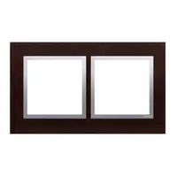 Rama dubla de lemn IP20/IP44(a se folosi cu DUN1 pentru IP44), wenge argintiu