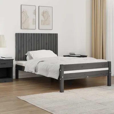 vidaXL Tăblie de pat pentru perete, gri, 108x3x60 cm, lemn masiv pin