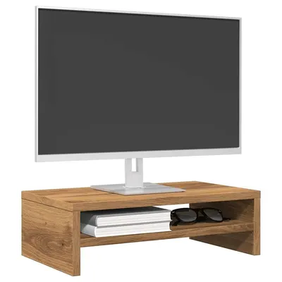 Gossi suport monitor, stejar artizanal, 42x24x13 cm, lemn prelucrat