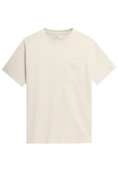 Tricou barbati maneca scurta - decolteu rotund - bej - bumbac