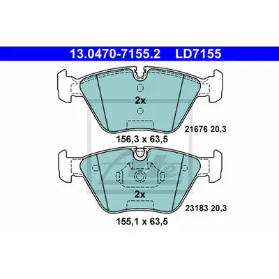 Set placute frana, frana disc ATE 13.0470-7155.2