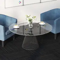vidaXL Placă de carpetă Dungi Gri deschis 50 x 50 cm 4 buc.