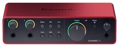 Interfață audio Focusrite - Scarlett 2i2 4th Gen, roşu/negru