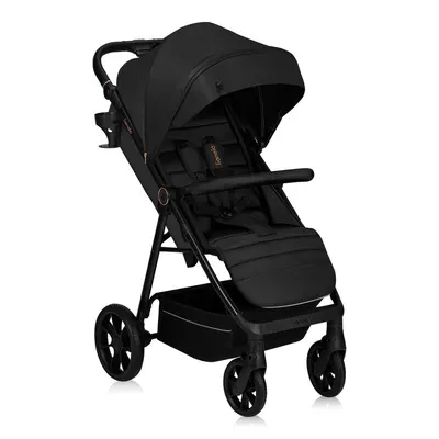 Carucior sport, Lionelo, Mira, Maner reglabil in 5 pozitii, Spatar si suport de picioare reglabile, Plasa de tantari si suport biberon incluse, Pana la 22 kg, 6 luni+, Conform cu EN1888-1, EN1888-2, Testare SGS, Negru