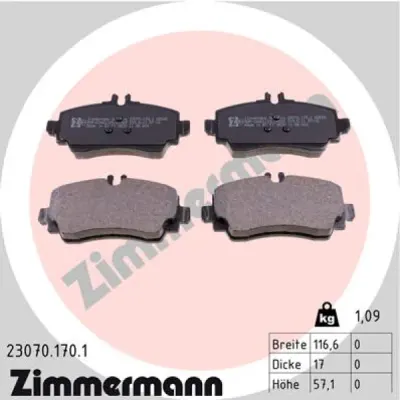 Set placute frana, frana disc ZIMMERMANN 23070.170.1