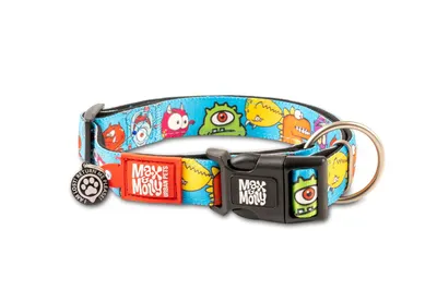 Zgarda cainii Max & Molly, multicolora, reglabila, cu sistem Smart ID, marime S