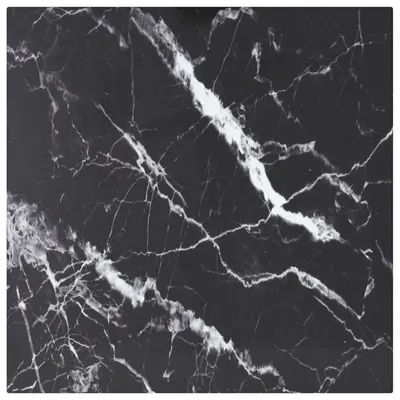 vidaXL Blat masă negru 40x40 cm 6 mm sticlă securizată design marmură