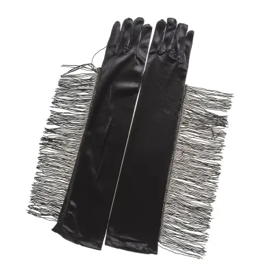 Manusi negre cu franjuri