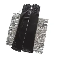 Manusi negre cu franjuri