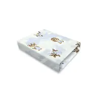 Cearceaf cu elastic, Qmini, Pentru patut leagan sau patut co-sleeper, Dimensiune 90x40 cm, Din bumbac certificat Oeko Tex Standard 100, Sky Adventure