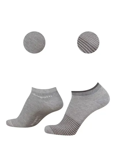Sosete Scurte Barbati Set 2 Perechi Gri din Bumbac - 61122 - Gri