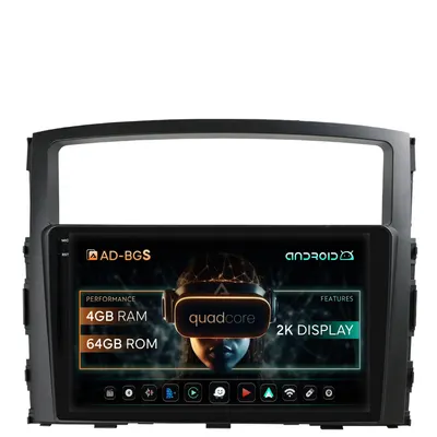Navigatie 2K Mitsubishi Pajero (2006-2014), Android, S-Quadcore 4GB RAM + 64GB ROM, 9.5 Inch - AD-BGS90042K+AD-BGRKIT271