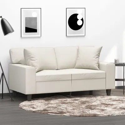 Gossi perne decorative, 2 buc., crem, 40x40 cm, piele ecologica