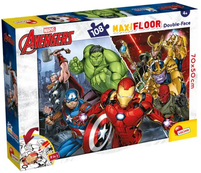 Puzzle cu două fețe Lisciani pentru colorat 108 piese- The Avengers