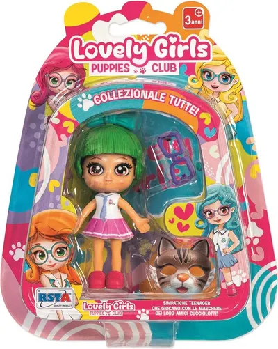 Mini păpușă RS Toys Lovely Girls - Cu păr verde și accesorii