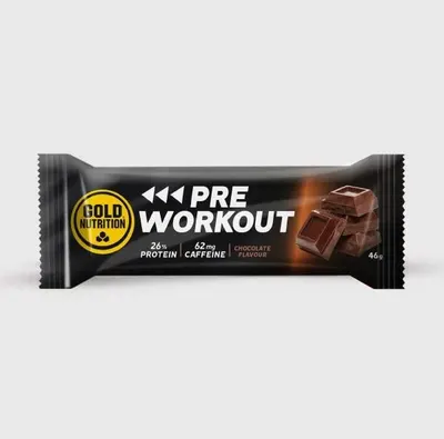 Baton energizant si proteic cu ciocolata, GoldNutrition, Pre Workout Bar, 46 g