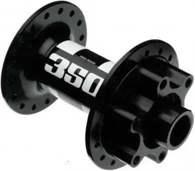 Butuc față DT Swiss 350 15x100 32H cu 6 șuruburi pentru MTB, ax transversal