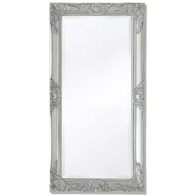 vidaXL Oglindă verticală în stil baroc, 100 x 50 cm, argintiu