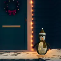 vidaXL Figurină pinguin decorativă de Crăciun, LED, 60 cm țesătură lux