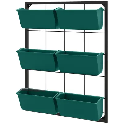 Outsunny Jardiniera de perete pe 3 nivele cu 6 ghivece pentru int | Aosom Romania