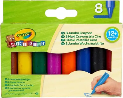 Creioane cerate Crayola Mini Kids - Jumbo, 8 culori