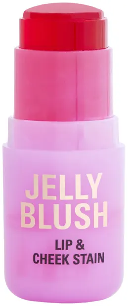 Makeup Revolution Fard de obraz pentru față și buze Jelly Blush, Strawberry Pink, 5.5 g