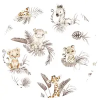 Paturica pentru scoica si carucior MimiNu cu gluga si urechi 90x90 cm Savanna
