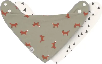 Bavetă-banderolă Lassig - Little Mateys, 2 bucăți, Little Forest Fox