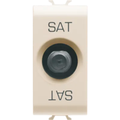 Coaxial Tv/sat Priza, Class a Shielding - Female F Connector - Direct With Current Passing - 1 Module - Ivory - Chorus