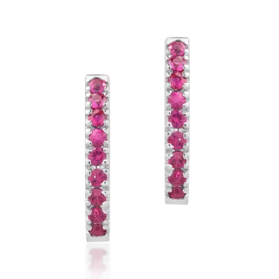 Cercei din aur alb cu rubine de 0.38ct