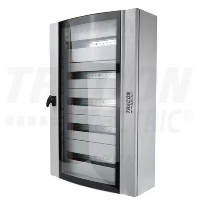 Cutie distrib.metalica cu usa curbata din sticla securizata TGE609020 600×900×200mm / 120M (5×24 mod)