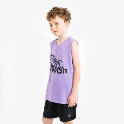 Tricou de baschet fără mâneci ts500 fast Mov Copii