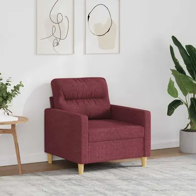 vidaXL Fotoliu canapea, roșu vin, 60 cm, material textil