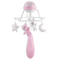 Carusel muzical 3 in 1 Chicco Rainbow cu proiectie, roz, 0 luni+