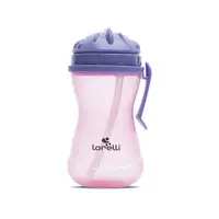Cana sport cu clips lateral, pai moale si flexibil, capac de protectie rotativ, 360 ml, Purple Pink