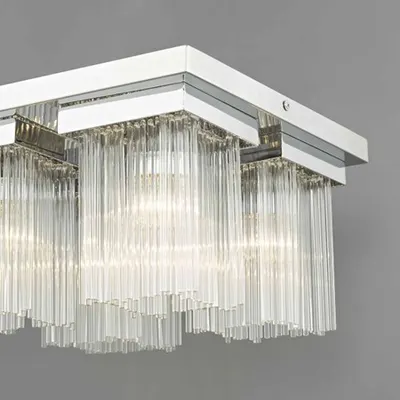 Lampa tavan Odette 4 Light Flush Polished Chrome & Glass Rods