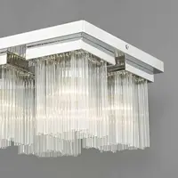 Lampa tavan Odette 4 Light Flush Polished Chrome & Glass Rods