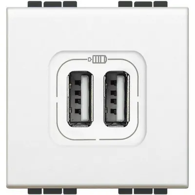 Incarcator LiVing Light cu priza USB dubla - 5 V - 230 V - Alb - 2 module