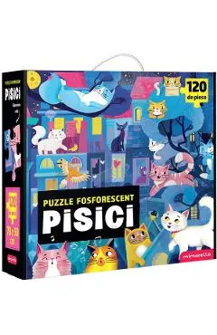 Puzzle fosforescent 120 piese. Pisici