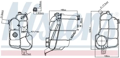 Vas expansiune cu capac, cu senzor nivel potrivit VOLVO S60 II, S80 II, V60 I, V70 III, XC60 I, XC70 II; LAND ROVER FREELANDER 2 03.06