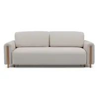 Canapea grej extensibilă/cu spațiu de depozitare cu tapițerie din țesătură bouclé 244 cm Arcadova – ELTAP